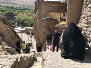 This woman is wearing a chador. She and her family were tourists like me, on vacation in Kandovan | The Hijab in Iran | VincePerfetto.com